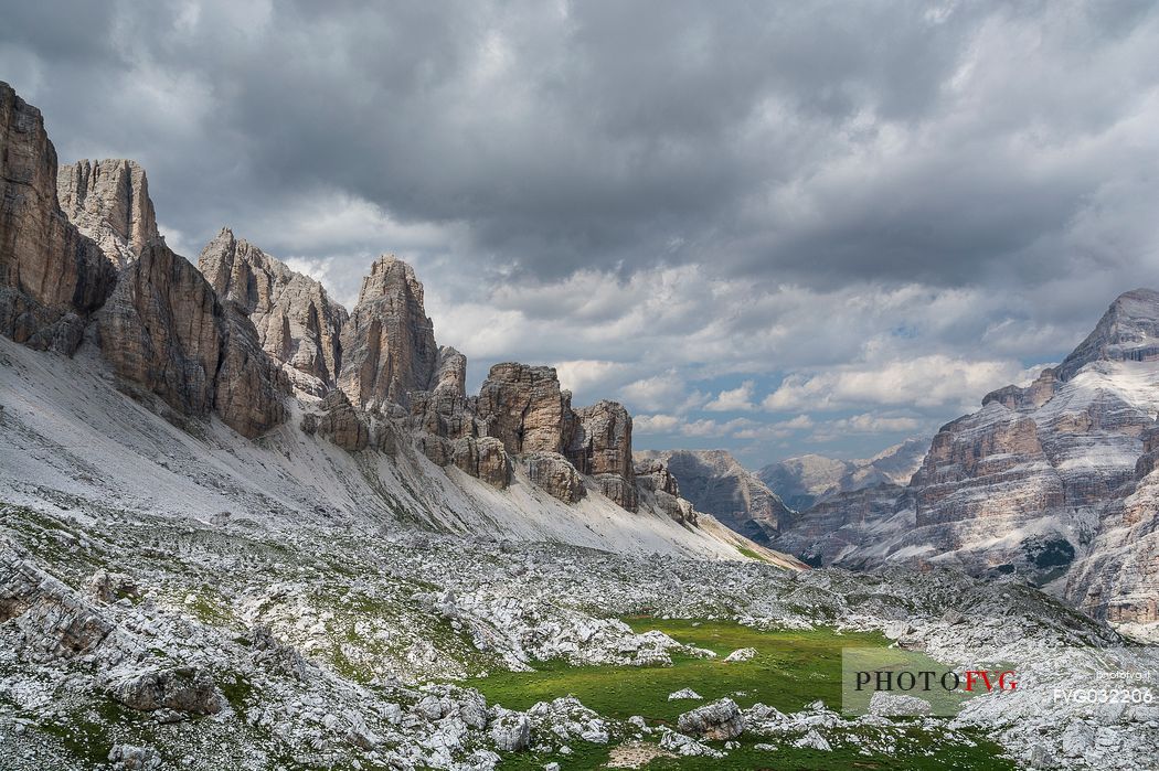 View from Tofane mountain, dolomites, Italy