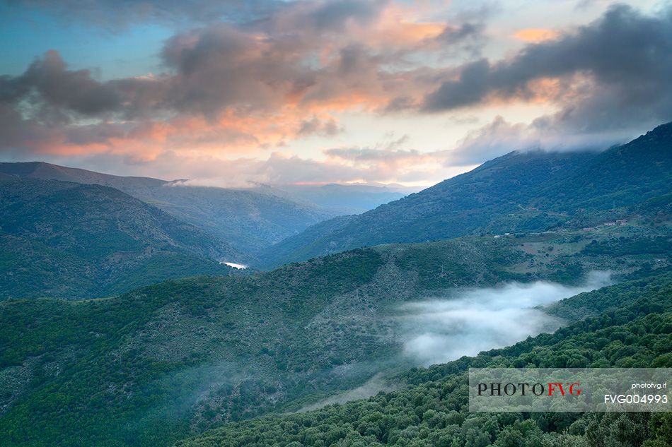 Moments of particular fascination during sunrise in Barbagia (Sardinia)