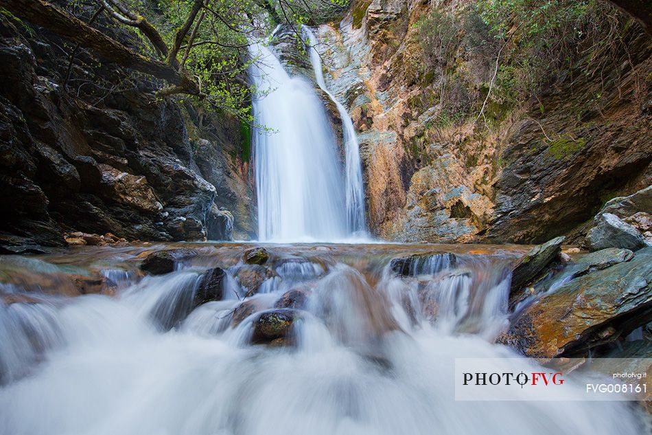 A waterfall in the heart of Barbagia of Sardinia called 
