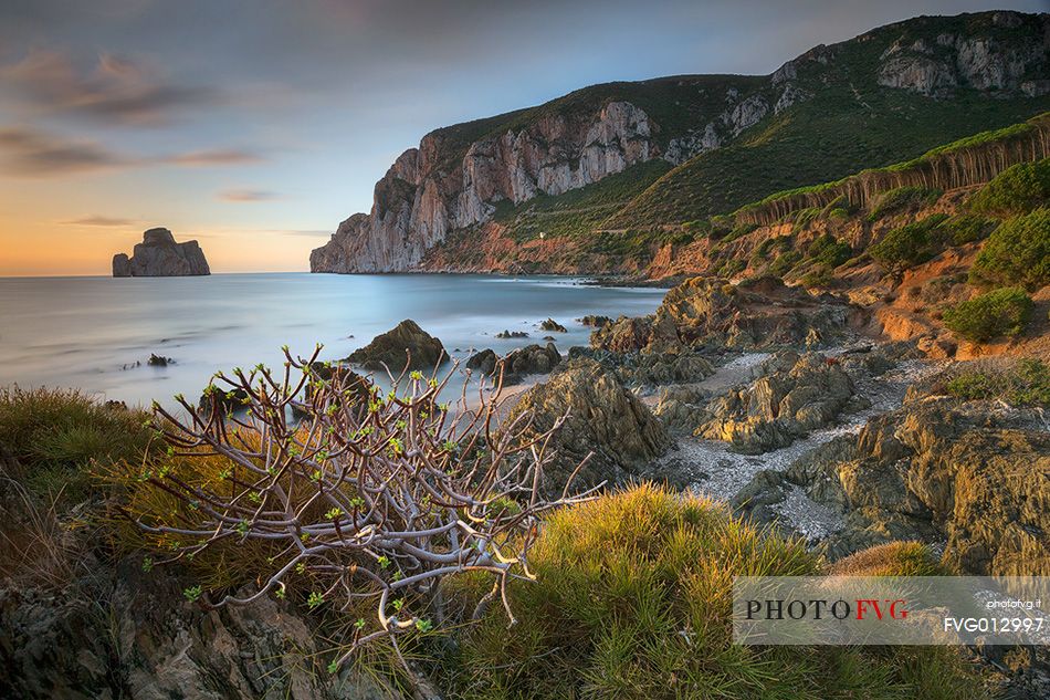 The cliff of Pan di Zucchero at sunset, Sulcis-Iglesiente, Sardinia