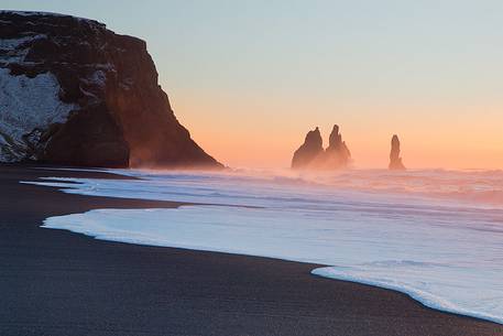 The black beach of Vik and his famous cliff