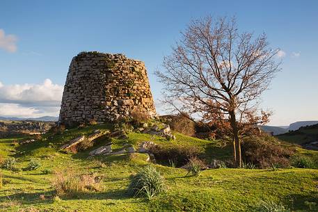 Typical Sardinian Nuraghe taken at sunset in the Barbagia of Seulo