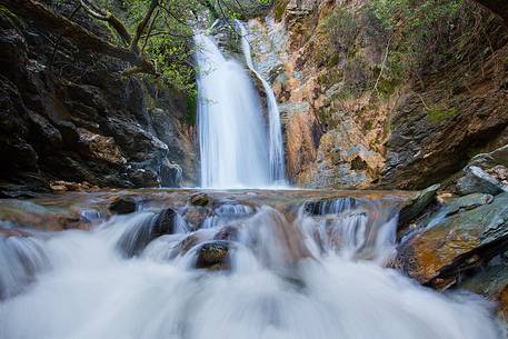 A waterfall in the heart of Barbagia of Sardinia called 