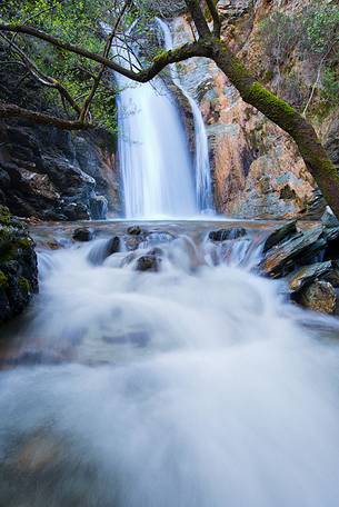 A waterfall in the heart of Barbagia of Sardinia called 