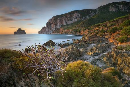 The cliff of Pan di Zucchero at sunset, Sulcis-Iglesiente, Sardinia The cliff of Pan di Zucchero at sunset, Sulcis-Iglesiente, Sardinia