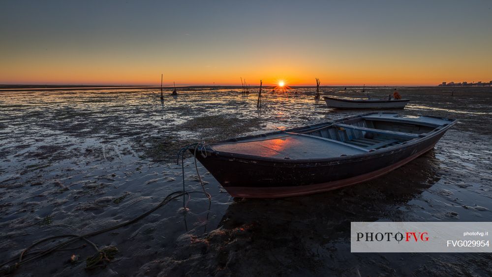 Sunset on the beach of Grado, Gorizia, Italy