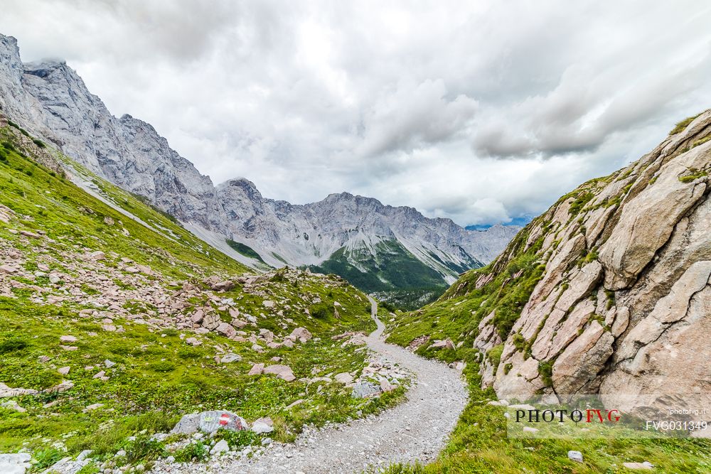 Carnic Alps View from Geo Trail Wolayersee In Lesachtal, Carinthia, Austria.