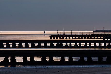 Sunset from breakwater, Lido di Jesolo, Venice, Italy. Sunset from breakwater, Lido di Jesolo, Venice, Italy.