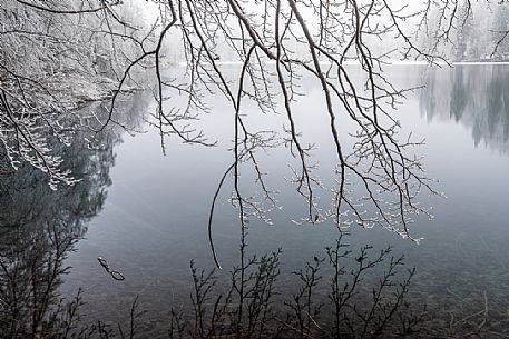 Winter in Plitvice Lakes National Park, Lika-Senj County, Karlovac County, Croatia.