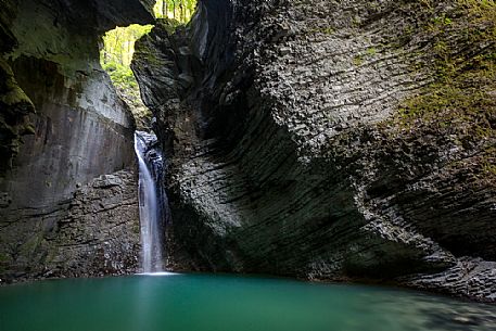 Kozjak Waterfall, Kobarid, Caportetto, Slovenia, Europe.