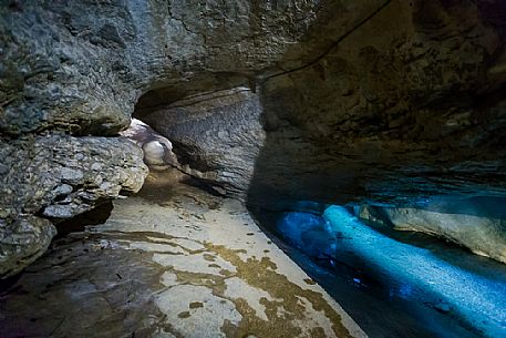 Inside view of the Green Caves of Pradis, Clauzetto, Friuli Venezia Giulia, Italy.