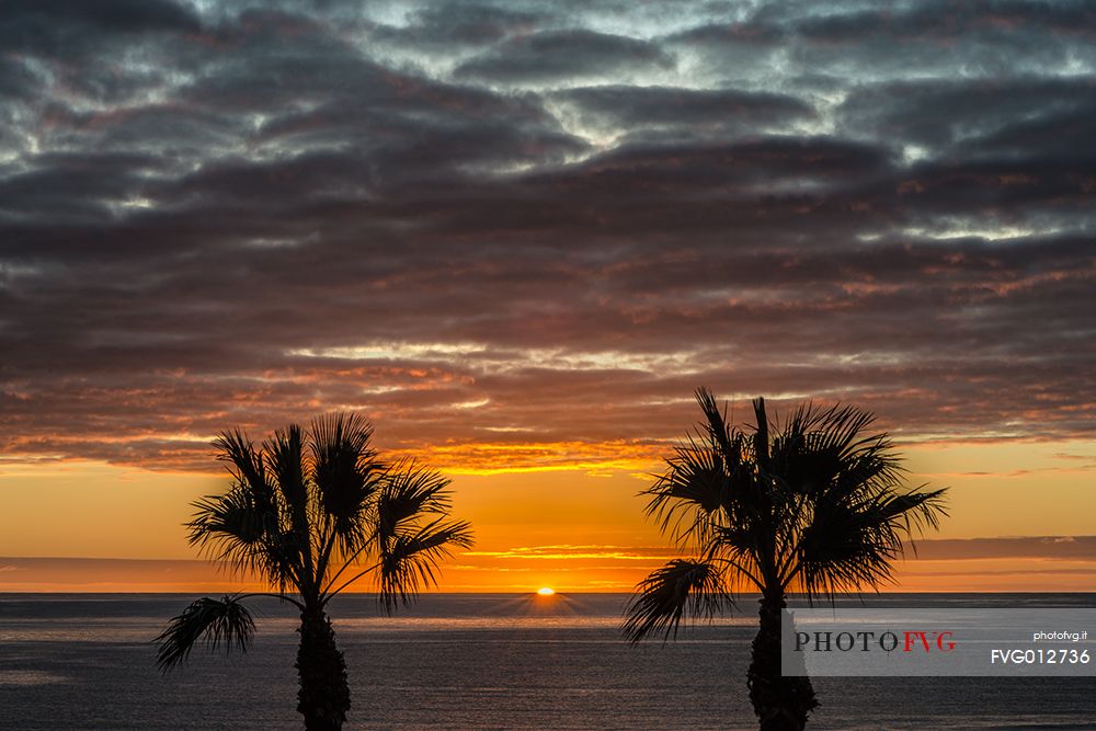 Sunrise by Puerto del Carmen, Lanzarote, Canary Islands, Spain, Europe