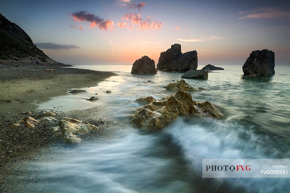 The San Saba Beach at sunset