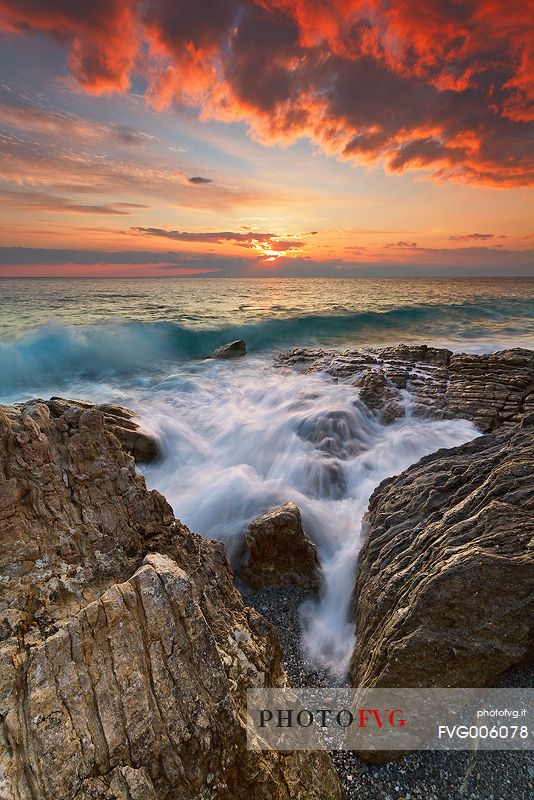 Sunset at Leucopetra Cliff