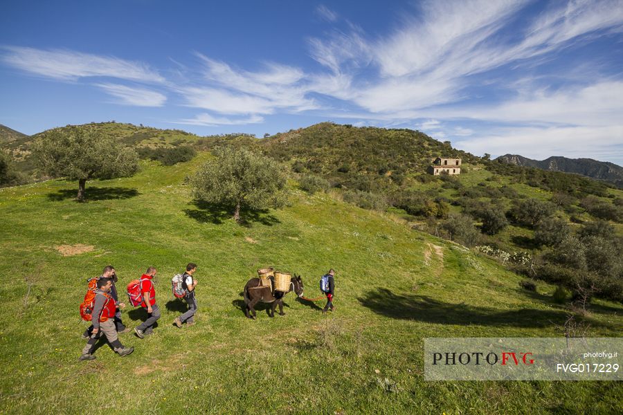 Group of hikers along the Edward Lear path