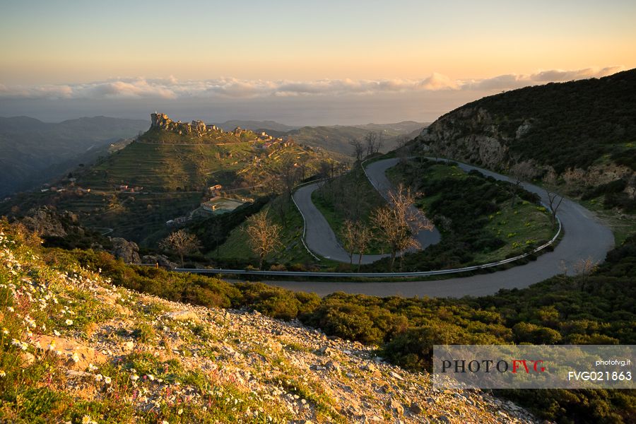 The Bova Superiore village at sunset, Aspromonte, Calabria, Italy