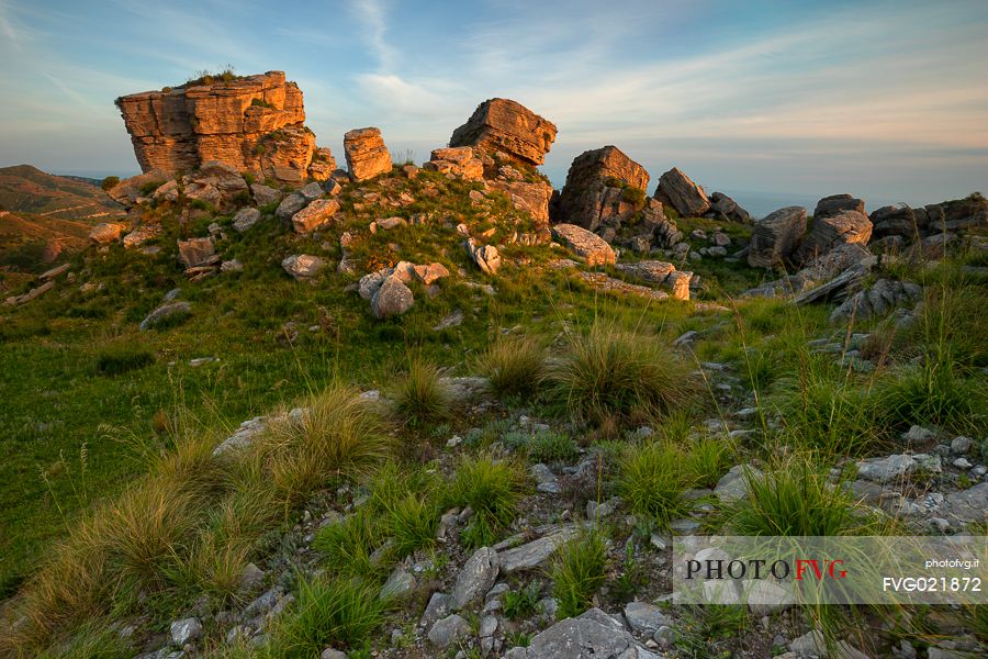 The Fortresses of Prastar at sunset, Montebello Jonico, Calabria, Italy