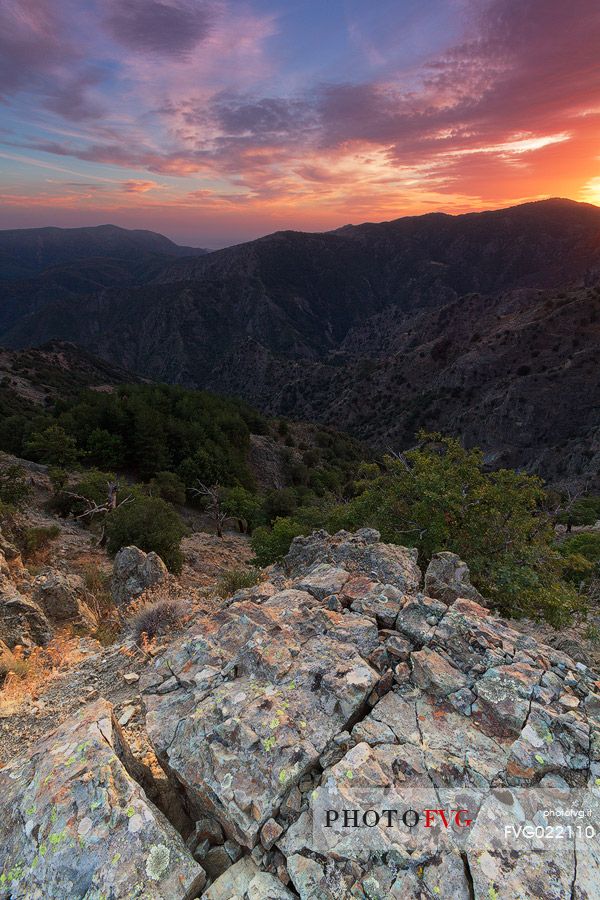 Sunset in the Aspromonte National Park, Calabria, Italy