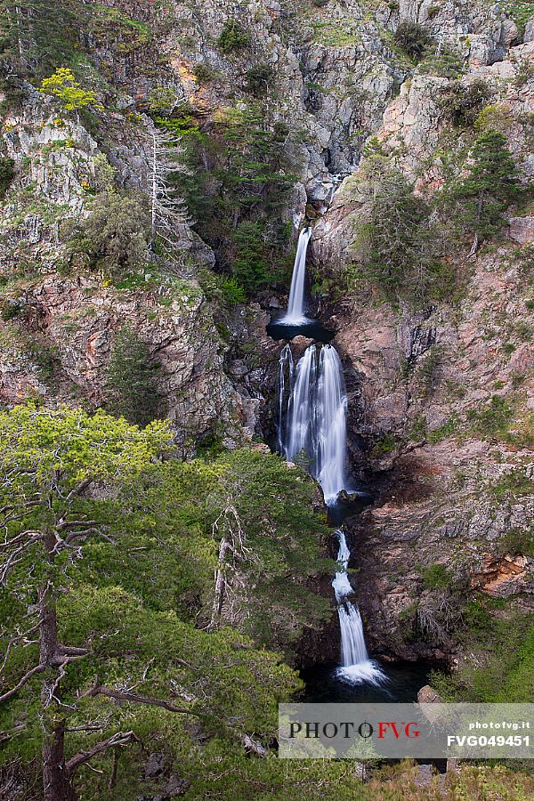 Long exposure at the Mesano waterfall, Aspromonte national park, Calabria, Italy, Europe