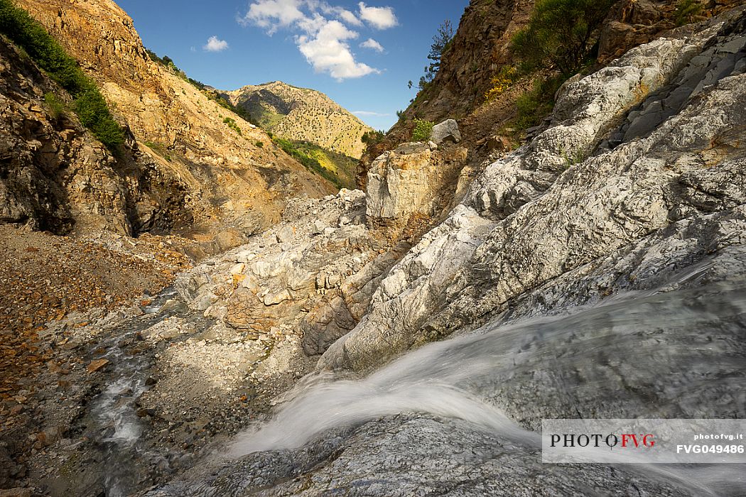 Overview of Colella fiumara river, Aspromonte national park, Calabria, Italy, Europe