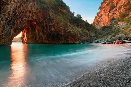 Sunset at the beach of Arcomagno, Cedri Coast