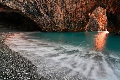 Sunset at the beach of Arcomagno, Cedri Coast