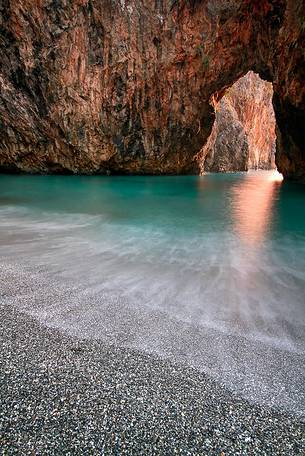 Sunset at the beach of Arcomagno, Cedri Coast