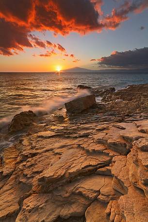 Sunset at Leucopetra Cliff