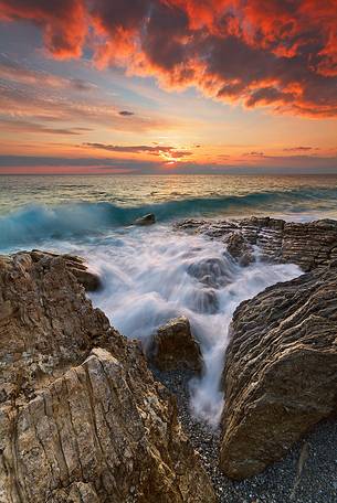 Sunset at Leucopetra Cliff