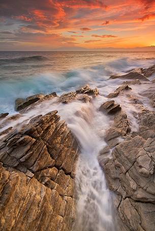 Sunset at Leucopetra Cliff