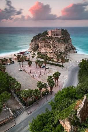 Santa Maria Of Isola in Tropea at sunset