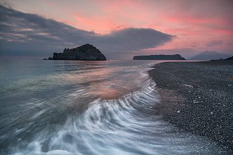 Sunset at the beach of Arcomagno, Cedri Coast