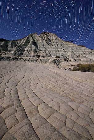 The badlands of Palizzi Marina illuminated by the light from the moon and the celestial vault crowned The badlands of Palizzi Marina illuminated by the light from the moon and the celestial vault crowned