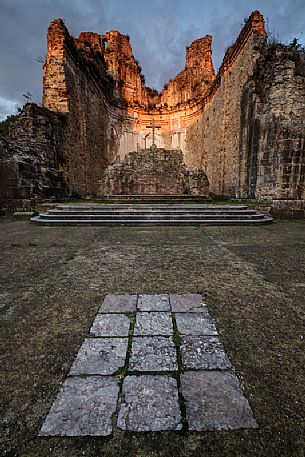 The remains of an ancient altar in Soriano Calabro