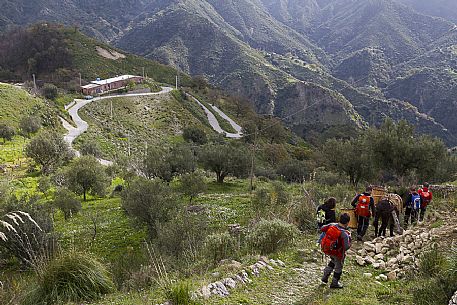 Group of hikers along the Edward Lear path