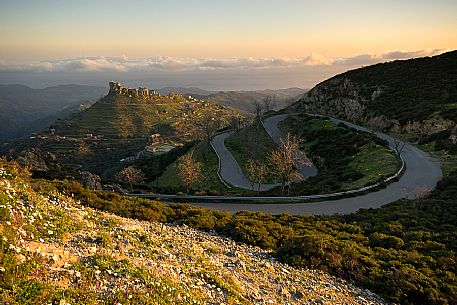 The Bova Superiore village at sunset, Aspromonte, Calabria, Italy