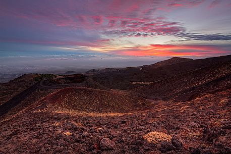 Sunset at the Silvestri Craters of Etna mount, Sicily, Italy Sunset at the Silvestri Craters of Etna mount, Sicily, Italy