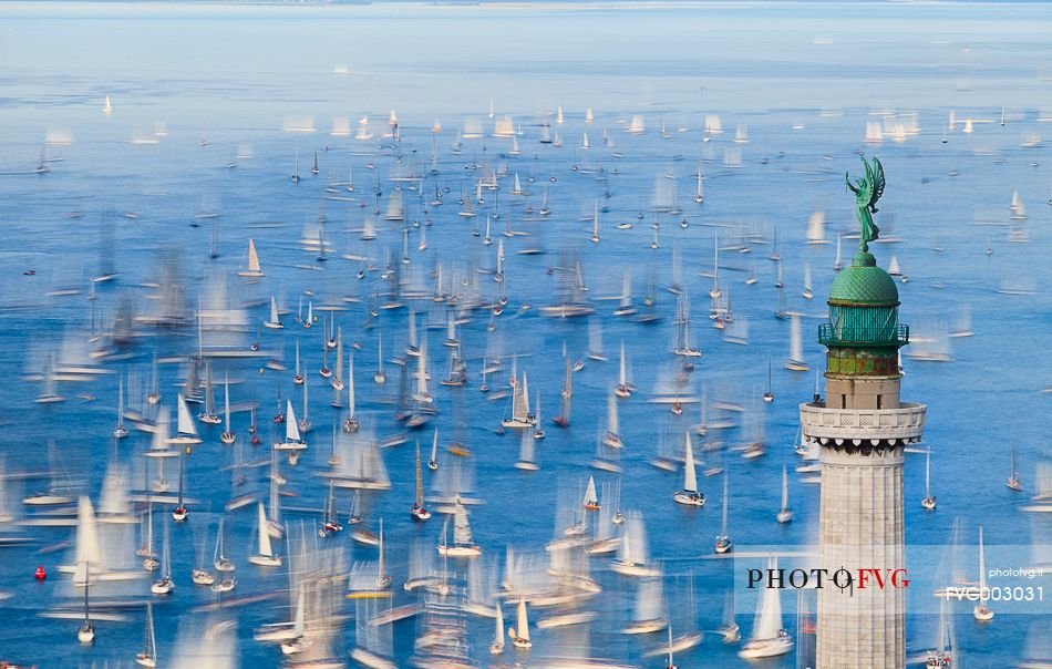 Barcolana in front of the lighthouse Barcola