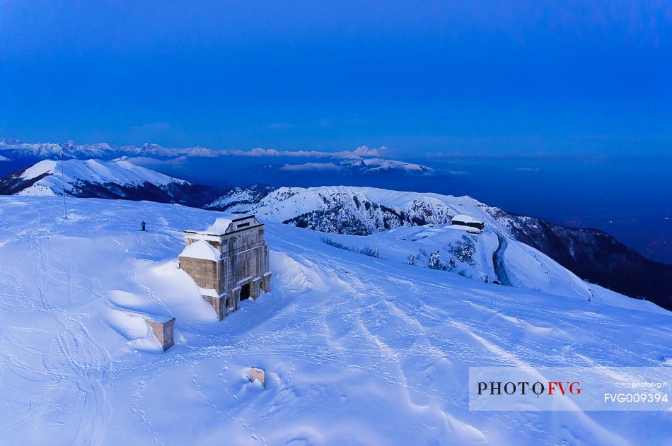 Ossuary to the fallen of Cima Grappa in the depths of winter