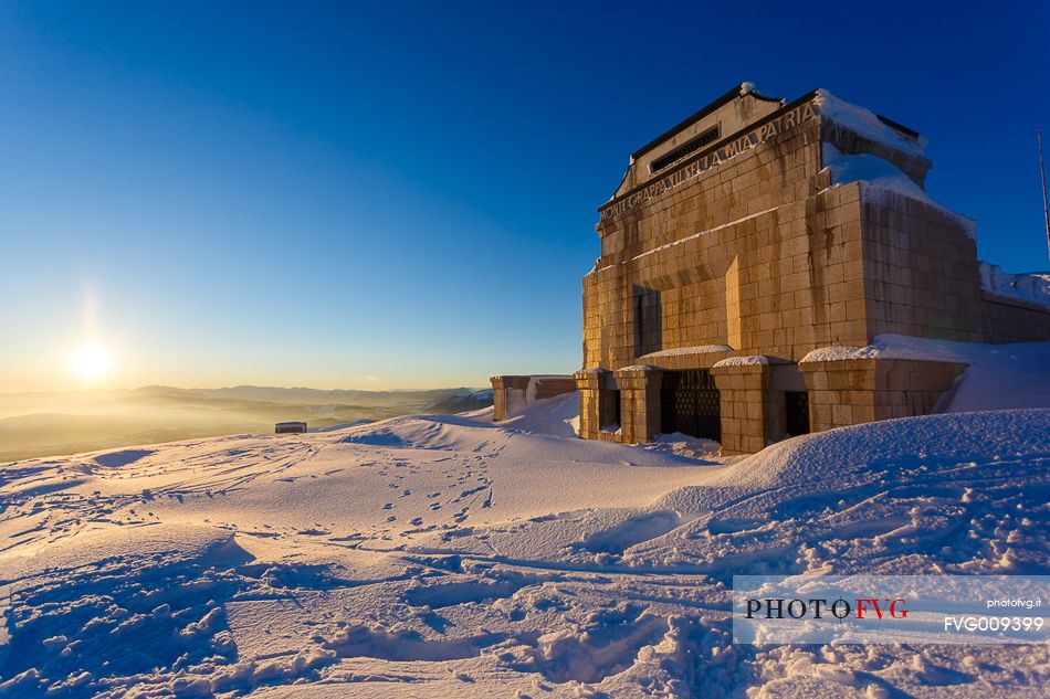 Ossuary Cima Grappa in the depths of winter