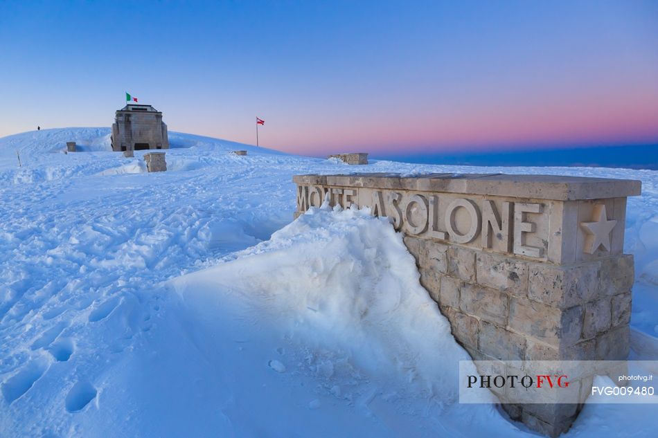 Ossuary Cima Grappa in the depths of winter