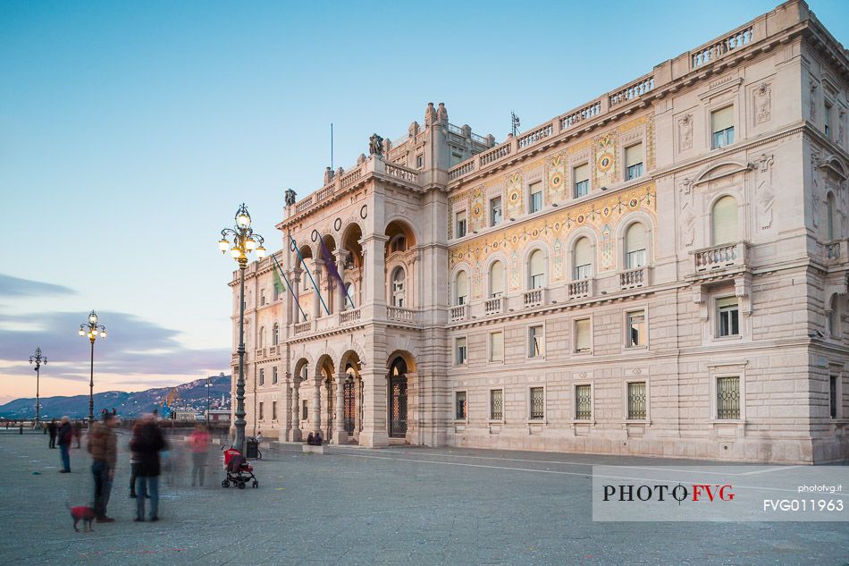 Unit d'Italia Square in Trieste, Government House, Friuli Venezia Giulia, Italy