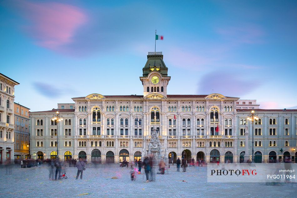 Town hall in Piazza Unit d'Italia Square, Trieste, Italy