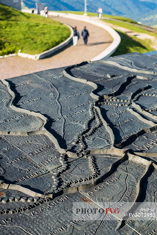 Map of the Great War in the surroundings of Monte Grappa, which is located on the monument of Cima Grappa