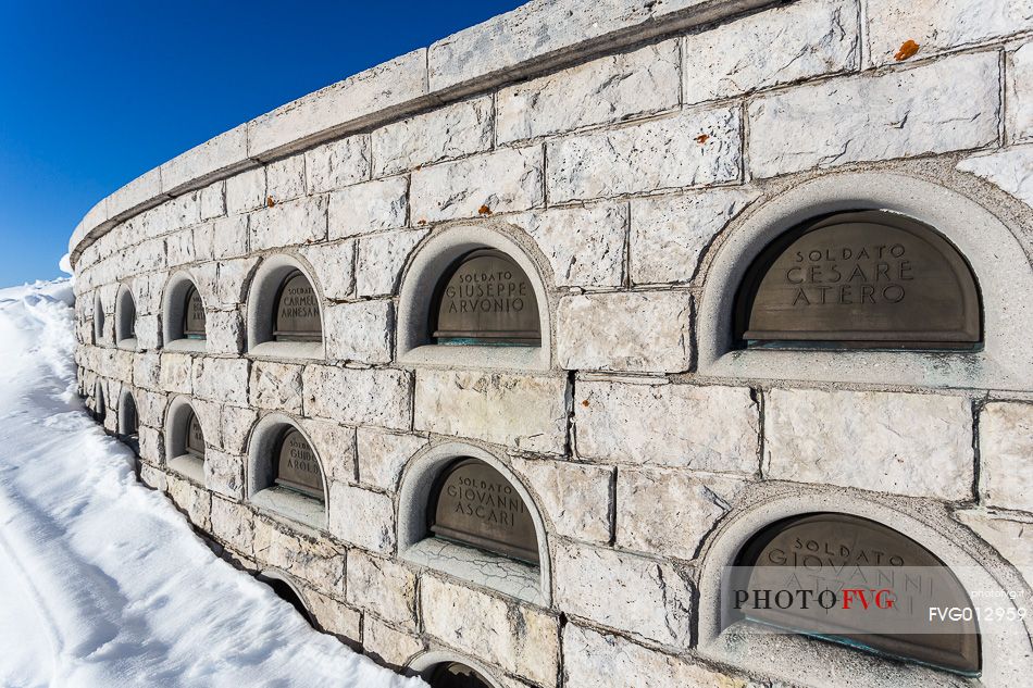 Ossuary Cima Grappa in the depths of winter