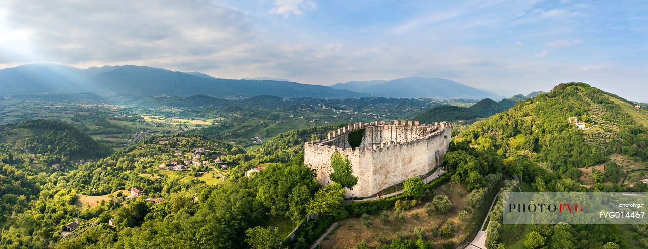 Aerial view of the Rock of Asolo