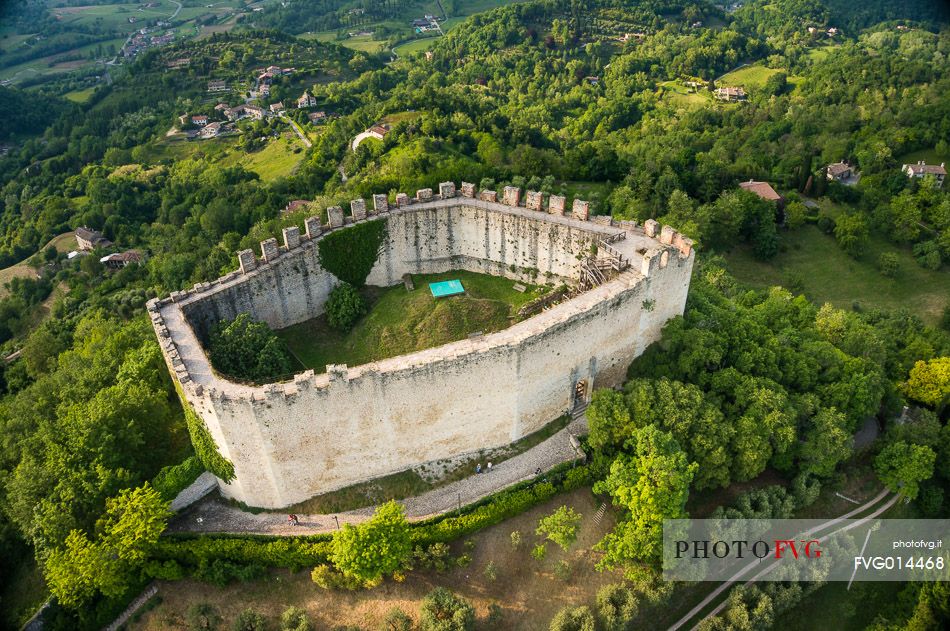 Aerial view of the Rock of Asolo