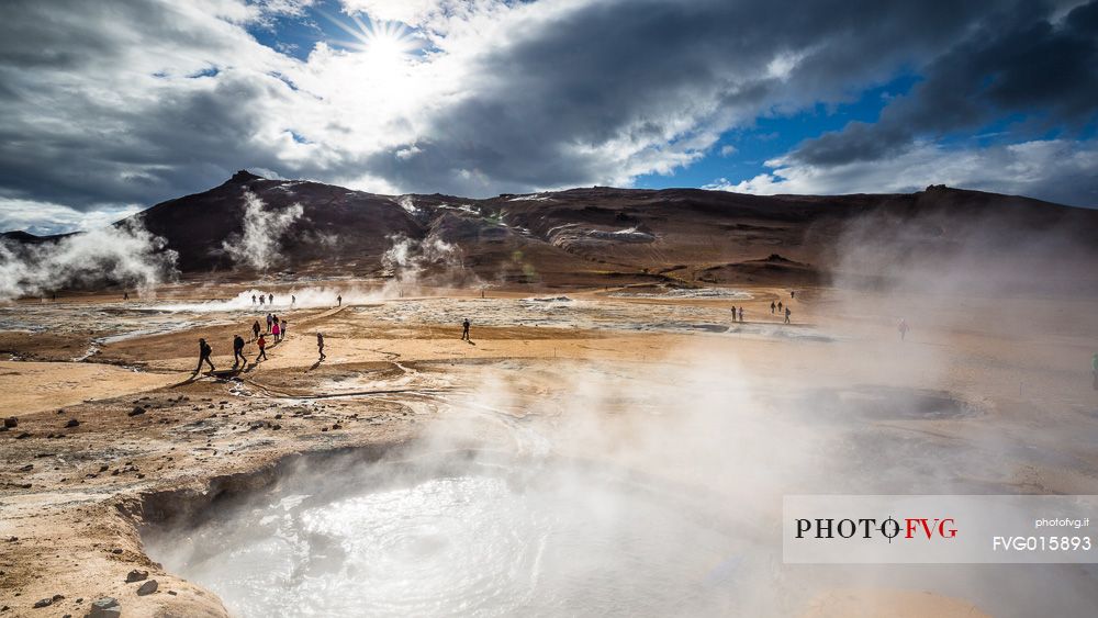 Hverarondor Hverir geothermal area in Krafla Caldera, near Myvatn