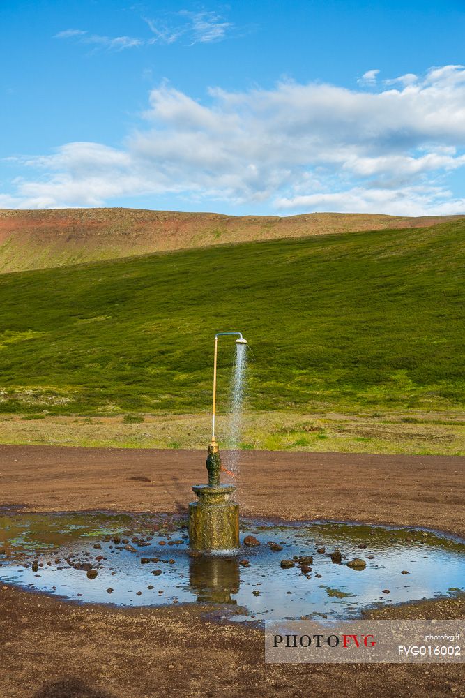 Shower with geothermal water