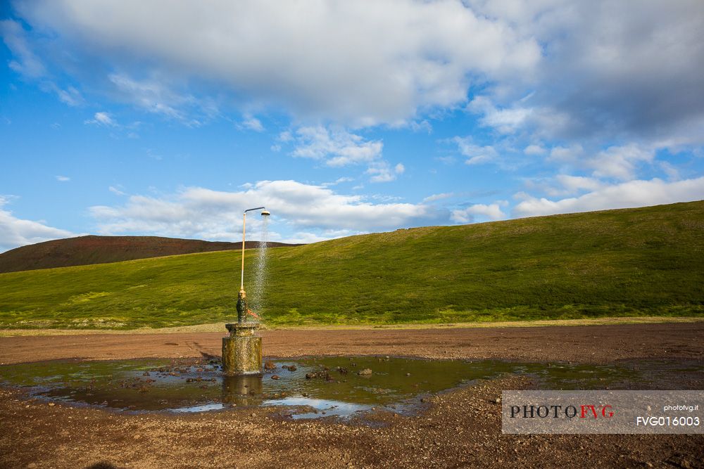 Shower with geothermal water